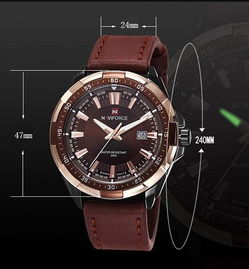 Relógio de Couro Masculino Naviforce - Mensfield Shop