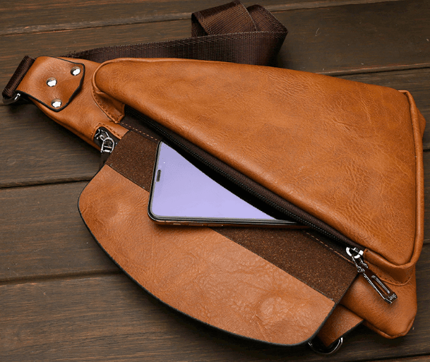 Bolsa Jeep de Couro Transversal Triangular - Mensfield Shop