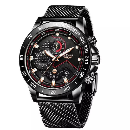 Relógio Lige Sport Pulseira de Aço