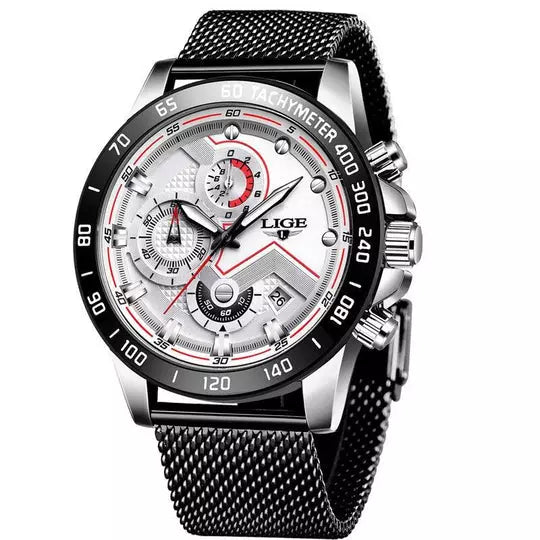 Relógio Lige Sport Pulseira de Aço