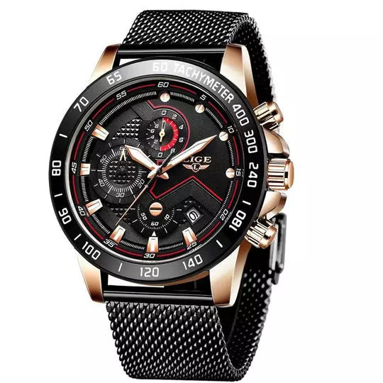Relógio Lige Sport Pulseira de Aço