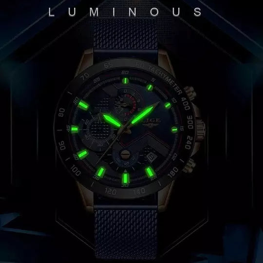 Relógio Lige Sport Pulseira de Aço