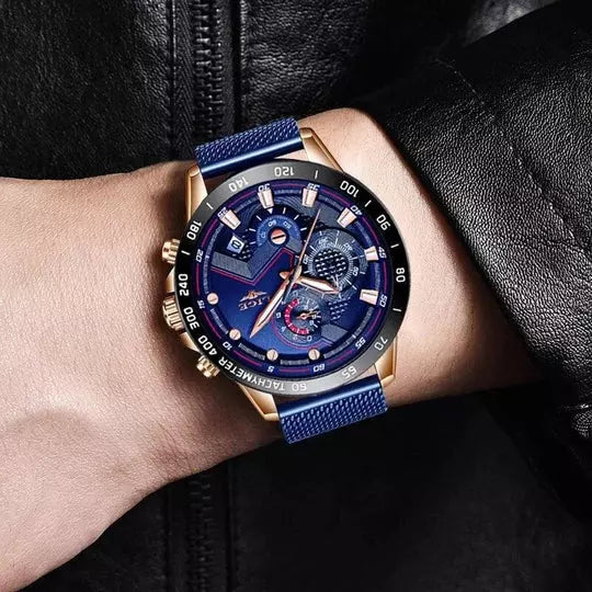 Relógio Lige Sport Pulseira de Aço