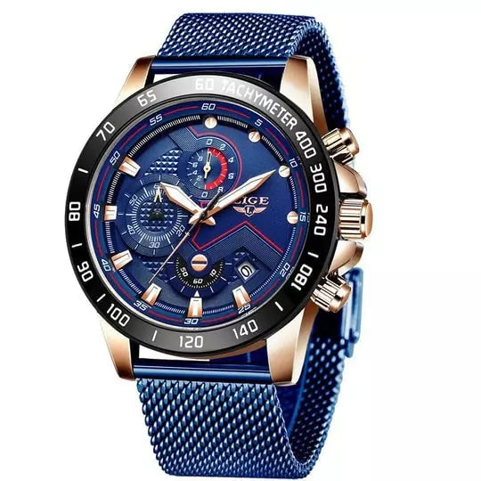 Relógio Lige Sport Pulseira de Aço