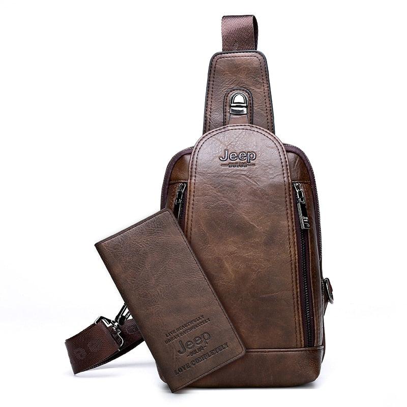 Bolsa JEEP de Couro Multiuso Transversal - Mensfield Shop