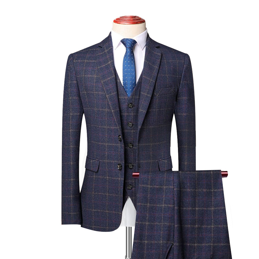 Terno Masculino Xadrez Mensfield Paletó + Colete + Calça