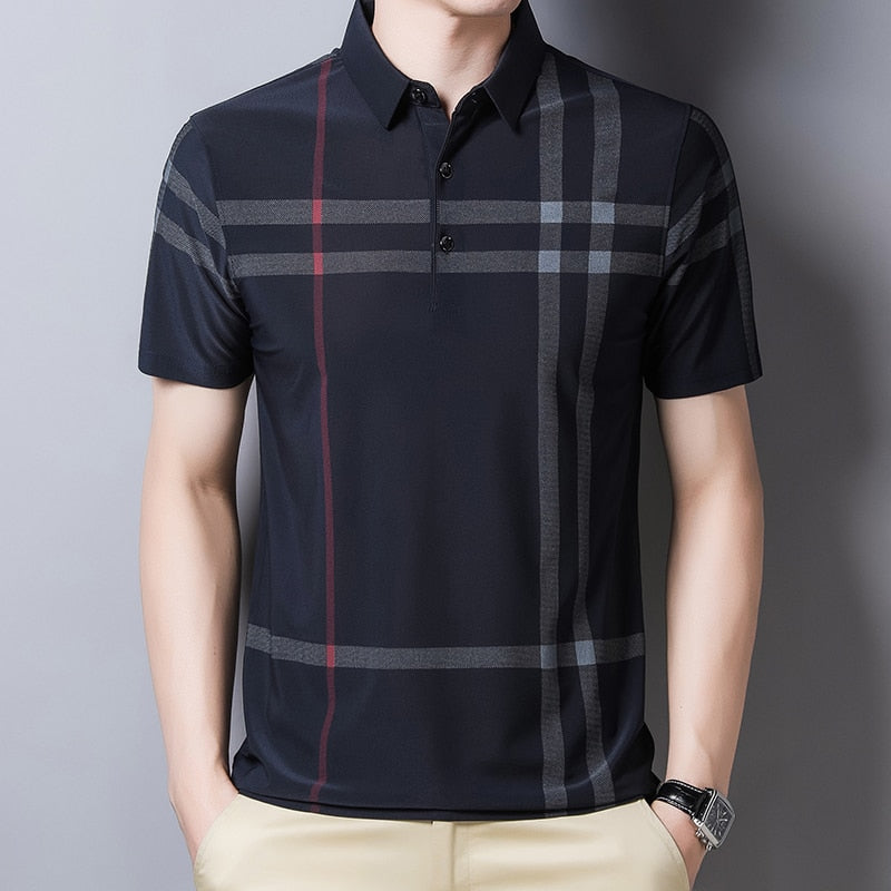 Camisa Masculina Polo com Listras