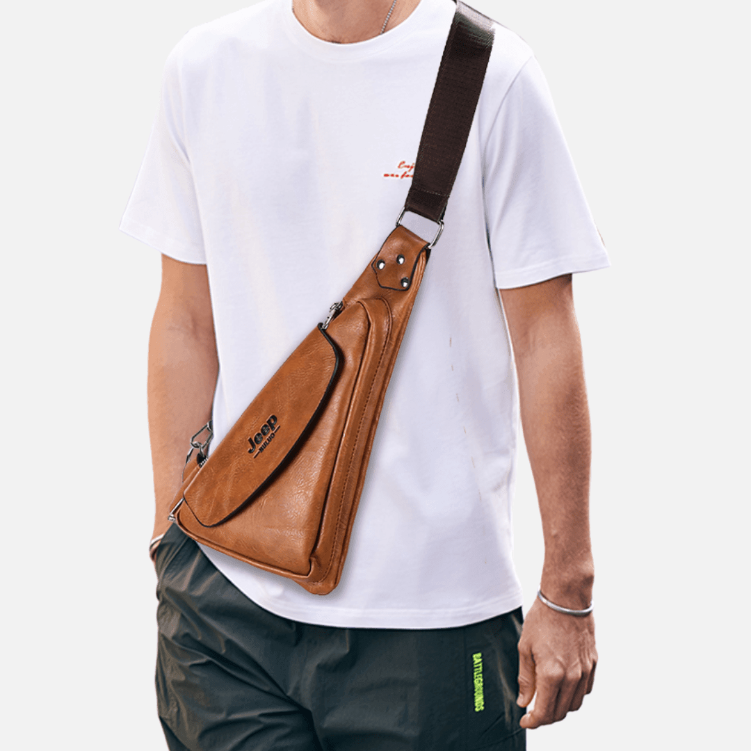 Bolsa Jeep de Couro Transversal Triangular - Mensfield Shop