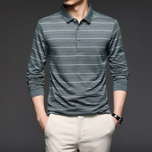 Camisa Polo Listrada Manga Longa