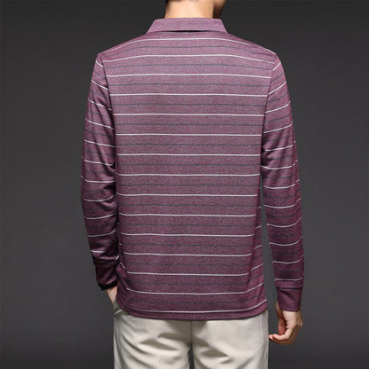 Camisa Polo Listrada Manga Longa