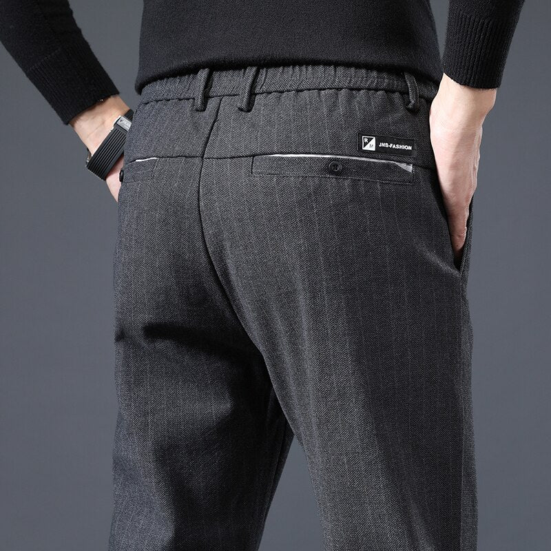 Calça Social Slim Fit Listrada