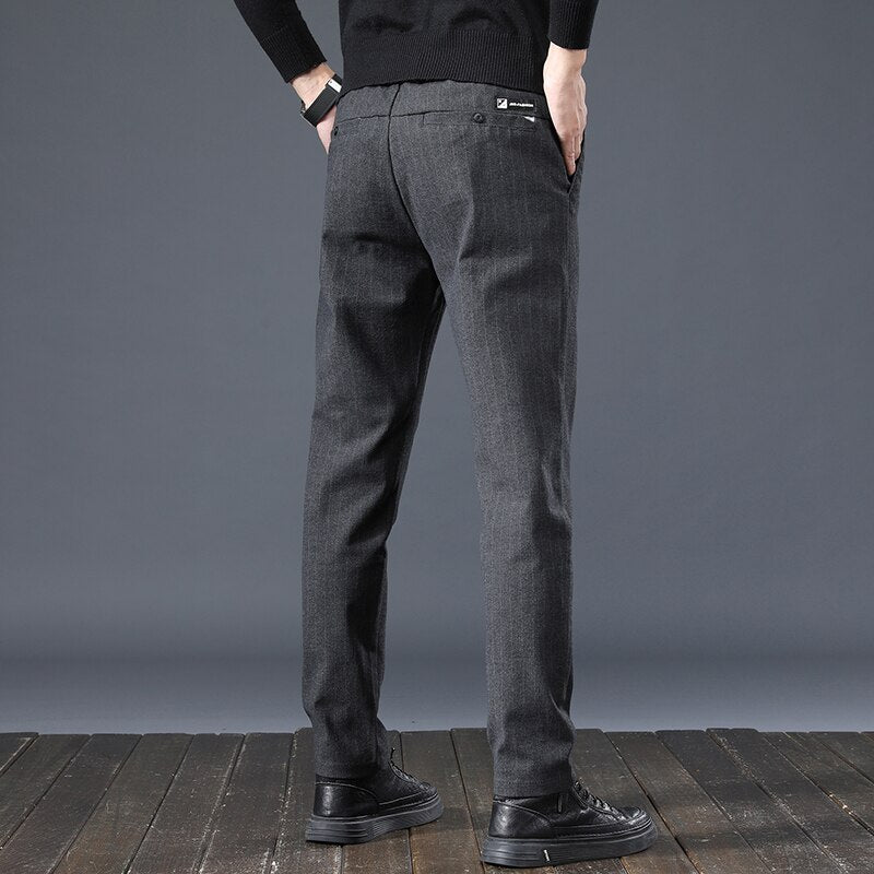 Calça Social Slim Fit Listrada