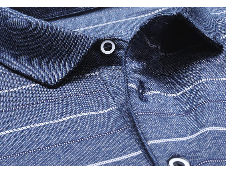 Camisa Polo Listrada Manga Longa
