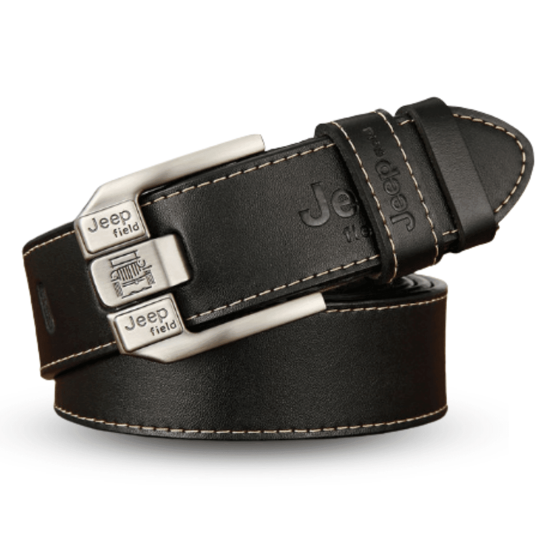 Cinto JEEP de Couro Fivela em Metal - Mensfield Shop