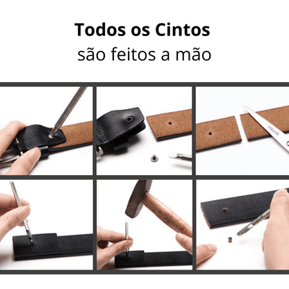Cinto JEEP de Couro Fivela em Metal - Mensfield Shop