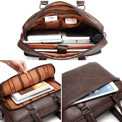Pasta Jeep de Couro Com Bolso Externo - Mensfield Shop