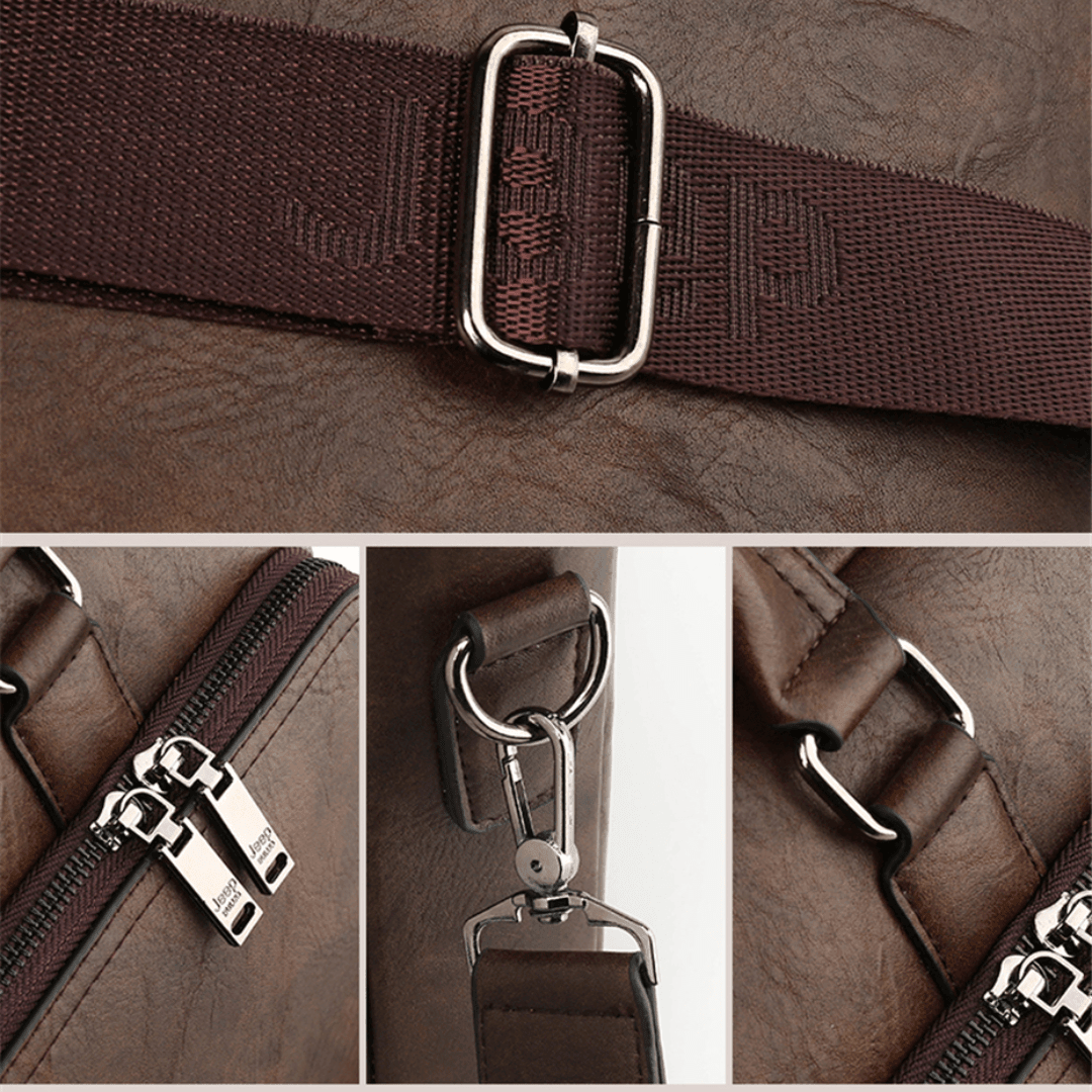 Pasta Jeep de Couro Com Bolso Externo - Mensfield Shop