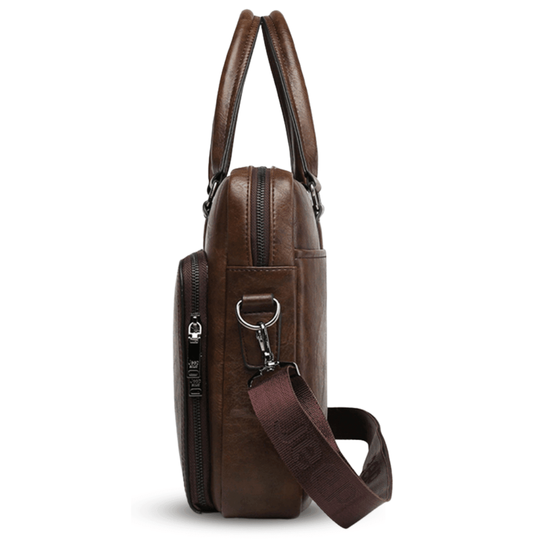 Pasta Jeep de Couro Com Bolso Externo - Mensfield Shop