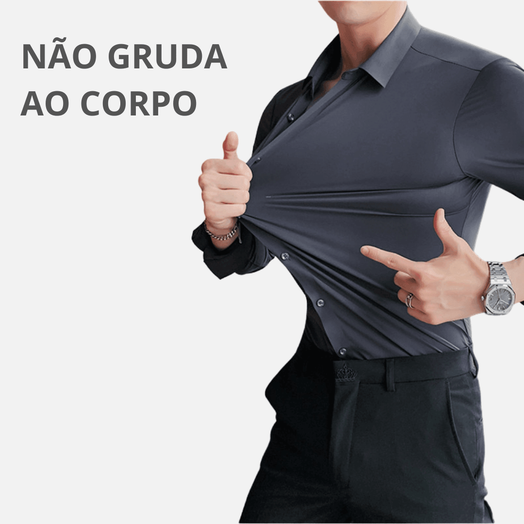 Camisa Social Elástica Anti Amassado - Mensfield Shop