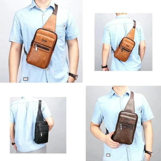 Bolsa Jeep de Couro Transversal de Ombro - Mensfield Shop