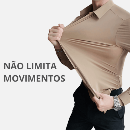 Camisa Social Elástica Anti Amassado - Mensfield Shop