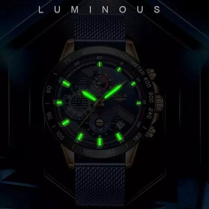 Relógio Lige Sport Pulseira de Aço