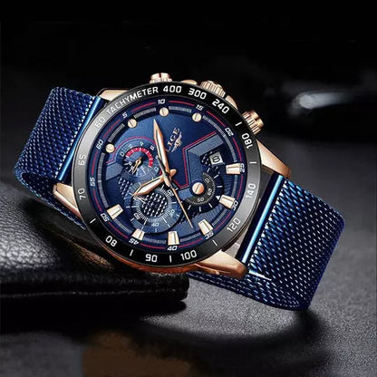 Relógio Lige Sport Pulseira de Aço