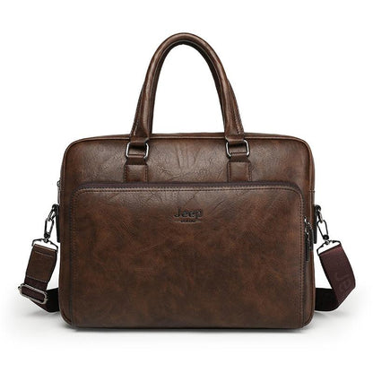 Pasta Jeep de Couro Com Bolso Externo - Mensfield Shop