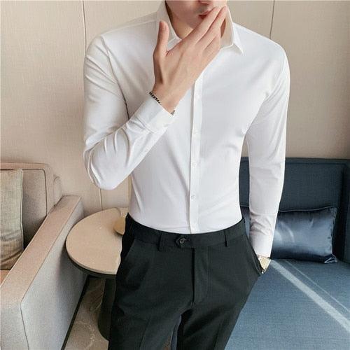 Camisa Social Elástica Anti Amassado - Mensfield Shop