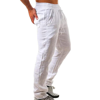 Calça masculina de linho natural - Mensfield Shop