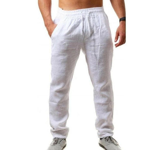 Calça masculina de linho natural - Mensfield Shop