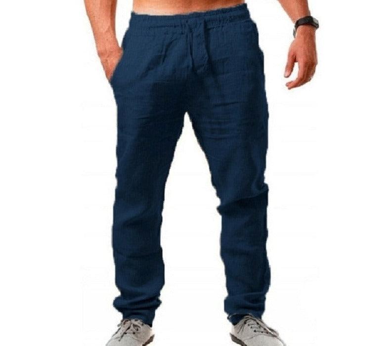 Calça masculina de linho natural - Mensfield Shop