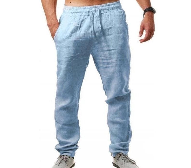 Calça masculina de linho natural - Mensfield Shop