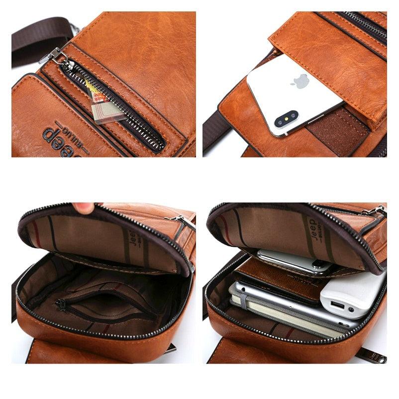 Bolsa Jeep de Couro Transversal de Ombro - Mensfield Shop