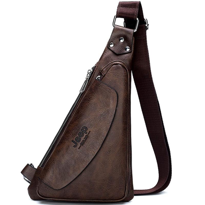 Bolsa Jeep de Couro Transversal Triangular - Mensfield Shop