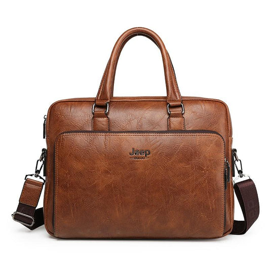 Pasta Jeep de Couro Com Bolso Externo - Mensfield Shop