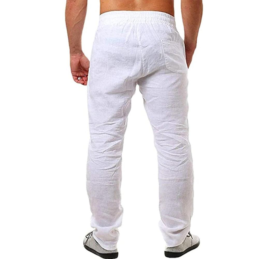 Calça masculina de linho natural - Mensfield Shop