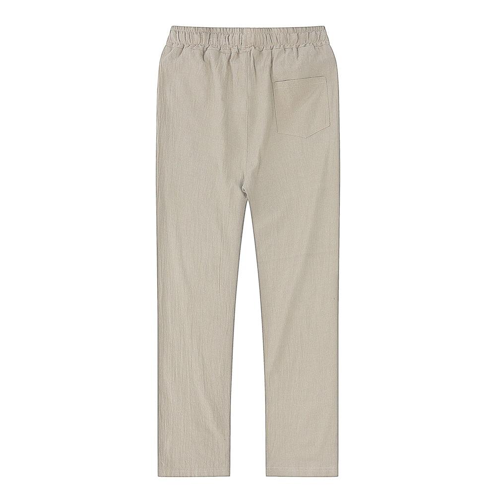 Calça masculina de linho natural - Mensfield Shop