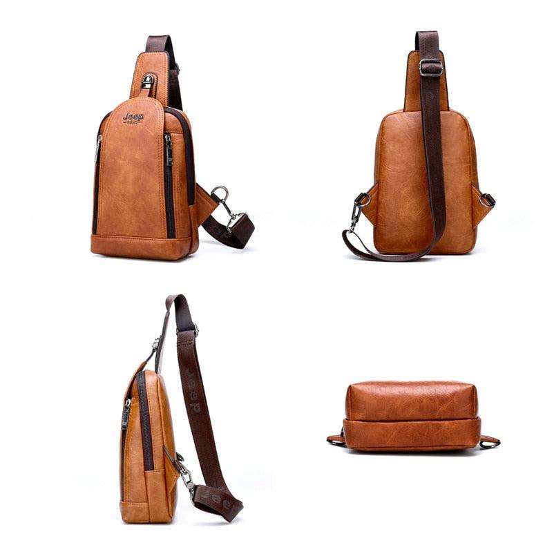 Bolsa JEEP de Couro Multiuso Transversal - Mensfield Shop