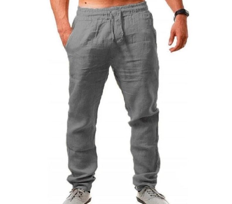 Calça masculina de linho natural - Mensfield Shop