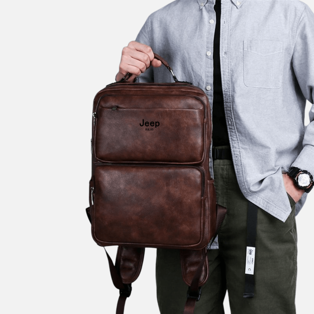 Mochila Jeep de couro outlier - Mensfield Shop