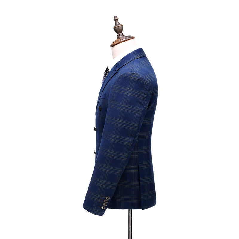 Terno Masculino Xadrez Vintage Mensfield Paletó + Colete + Calça 