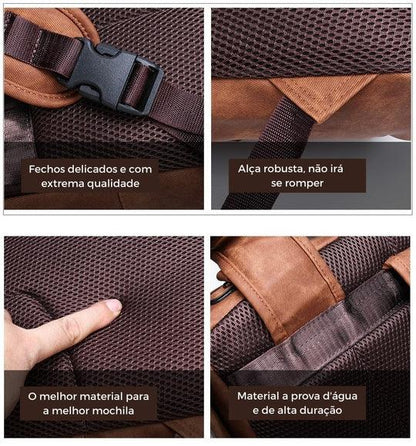 Mochila JEEP de Couro Elegance - Mensfield Shop