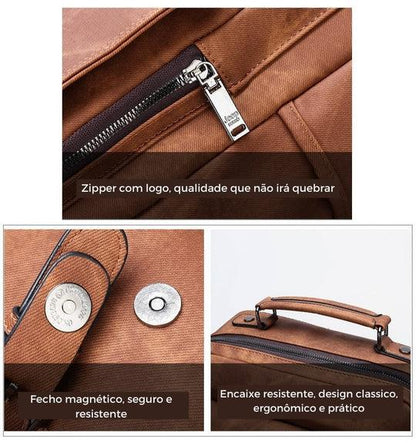Mochila JEEP de Couro Elegance - Mensfield Shop