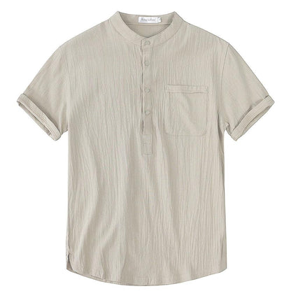 Camisa Masculina De Linho Manga Curta - Mensfield Shop