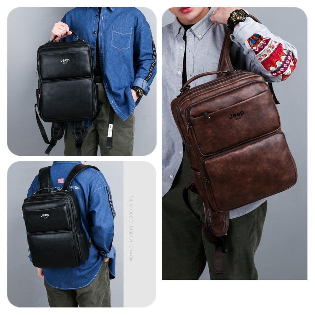Mochila Jeep de couro outlier - Mensfield Shop