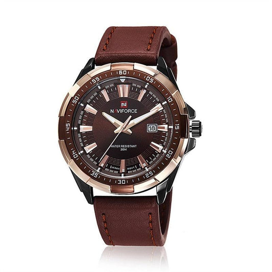 Relógio de Couro Masculino Naviforce - Mensfield Shop