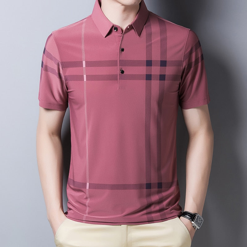 Camisa Masculina Polo com Listras