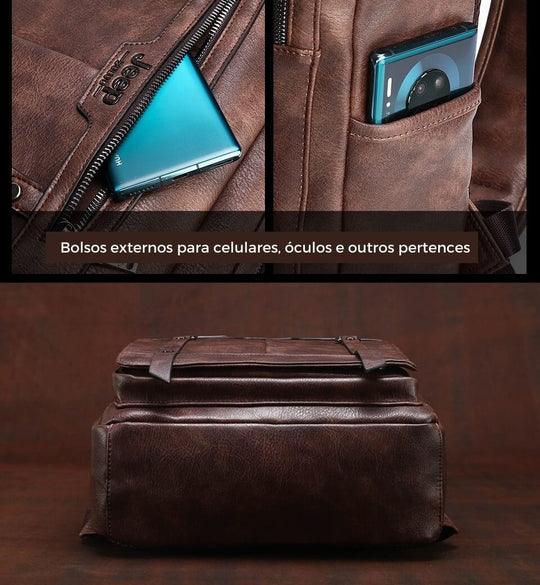 Mochila JEEP de Couro Executive - Mensfield Shop